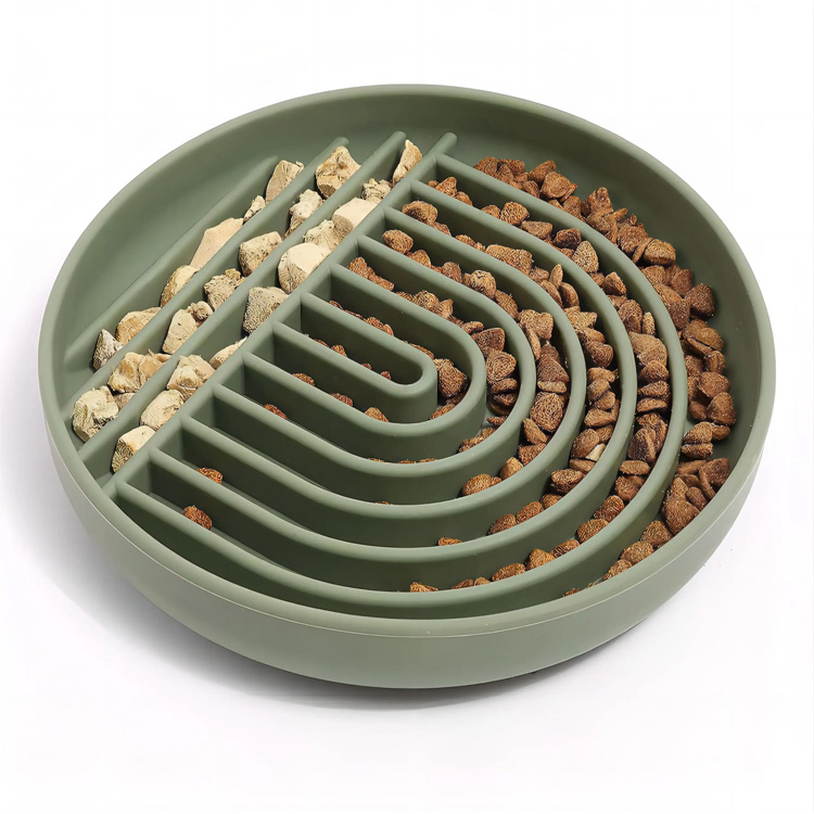 Logotip po meri okrogle labirint Silikon Počasni napajalnik Dog Pet Bowls