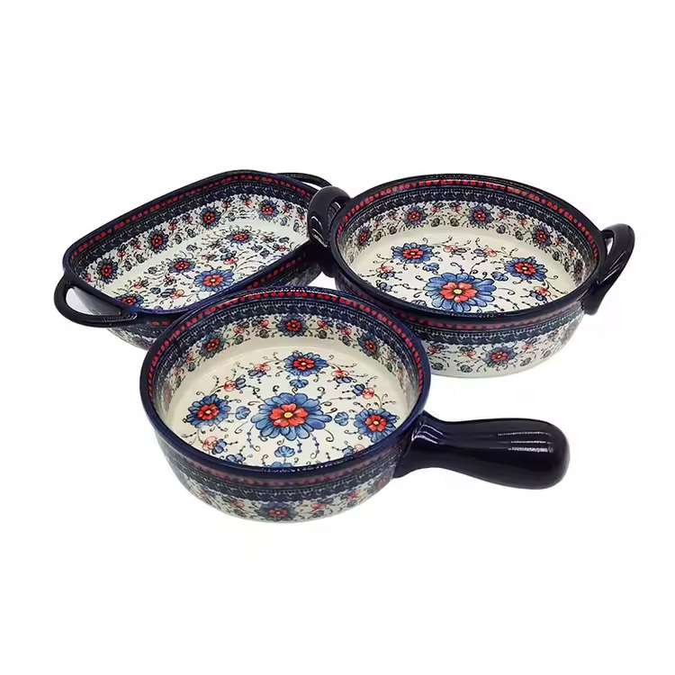 Po meri vintage tiskanje toplotno odporno porcelansko ponev