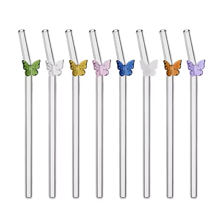 Okolju prijazen večbarvni metulj Flower Prunt Twisted Glass