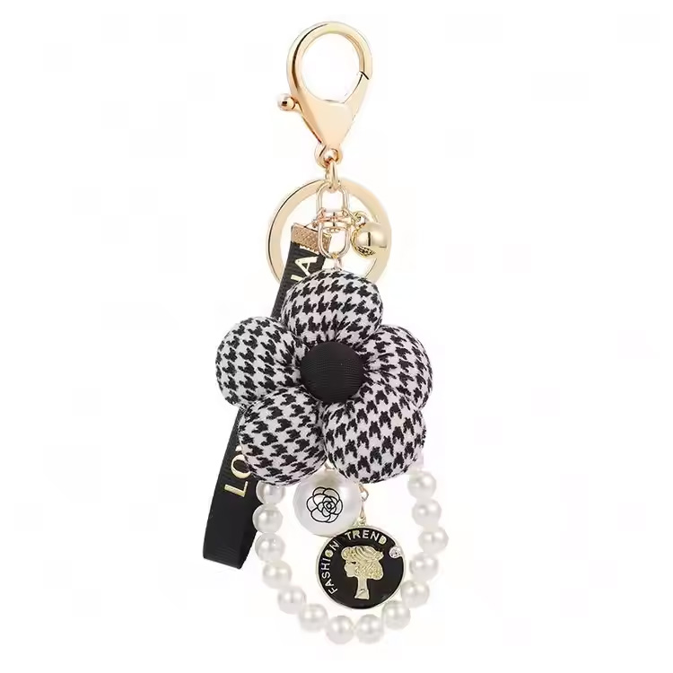 Lady's Simpation Flower Fashion Tossels Key Chain Car Key Ring