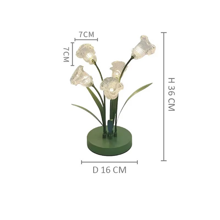 LED namizna svetilka nočna svetilka Glass Tulip Namizna svetilka