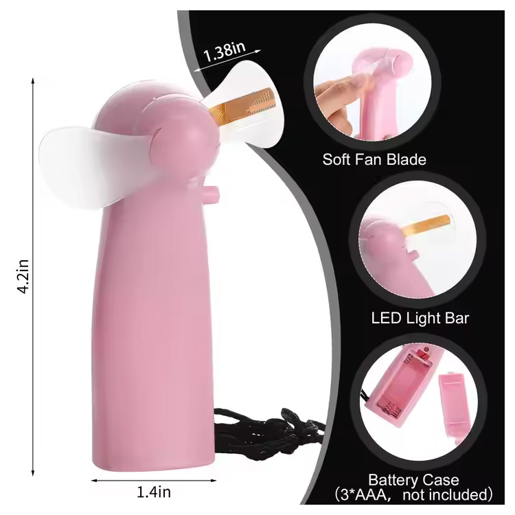 Nov mini prenosni priročen LED ventilator za sporočila po meri