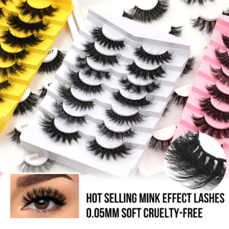 Zasebna nalepka Faux CILS Fluffy Natural Faux Mink lažne trepalnice