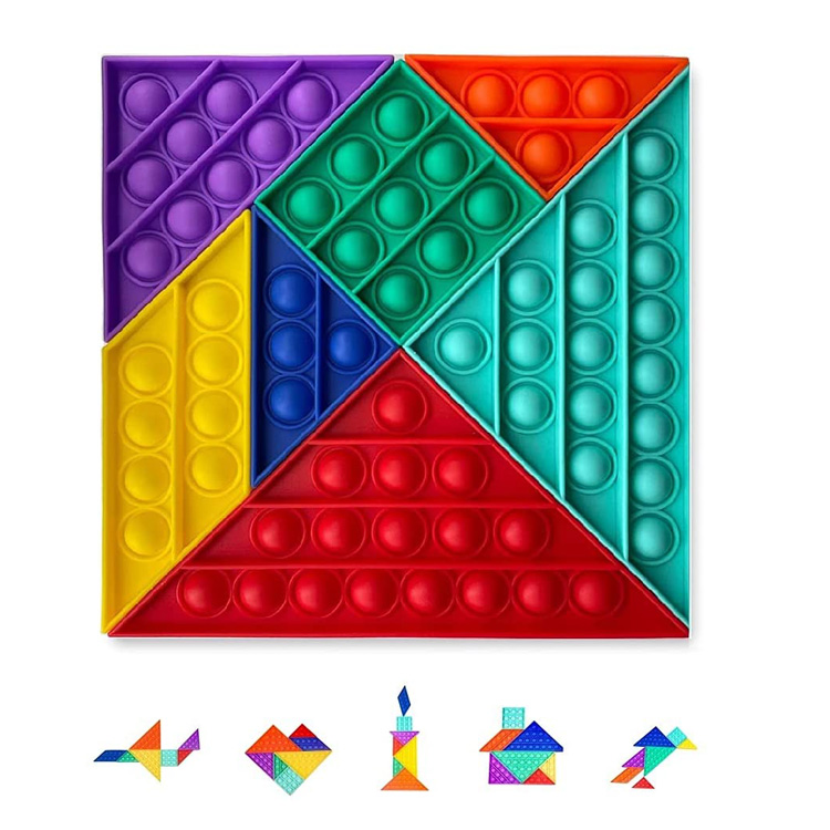 Silikonska senzorična igrača Tangram Bubble Pop it Fidget