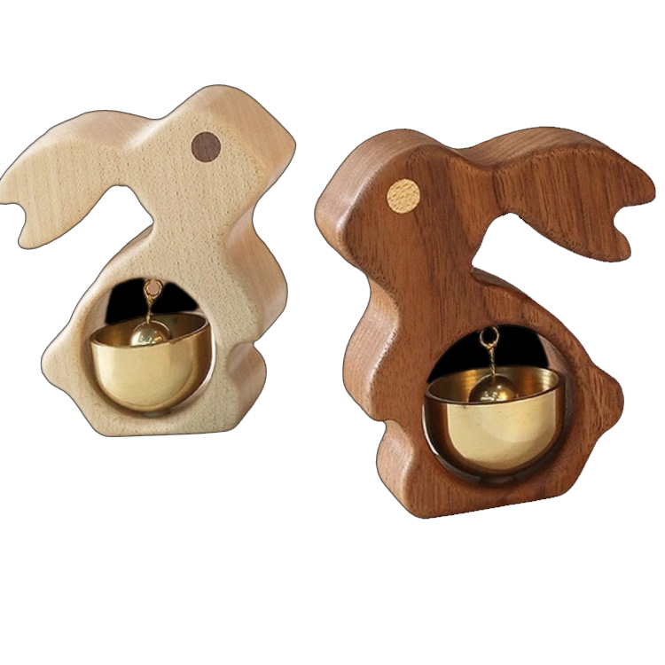 Magneti za hladilnik iz masivnega lesa, ročno izdelani medeninasti zvonec